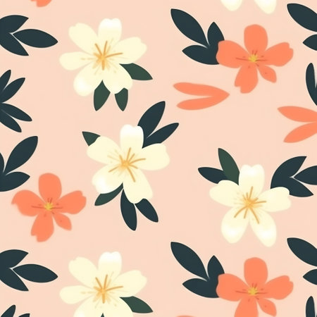 Retro flowers pattern. Collage contemporary pattern.の素材