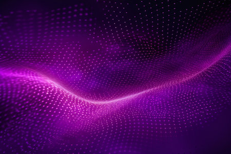 Purple background with a set of dots, an abstract image. In the style of infinity nets.の素材
