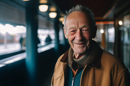 Picture of happy senior man.の素材