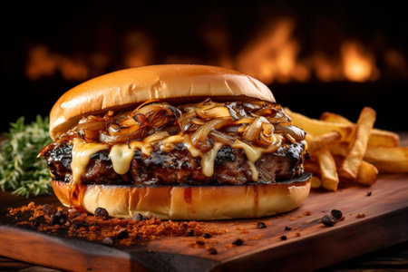 Close-up of home made burger.の素材