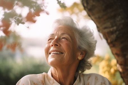 Picture of happy senior woman.の素材