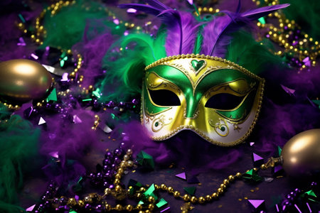 Mardi Gras mask, balloons and sparkles.の素材