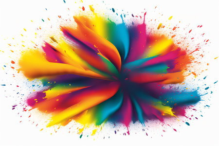 Vivid abstract design with a spectrum of flowing colors and text. Holi Festival conceptの素材