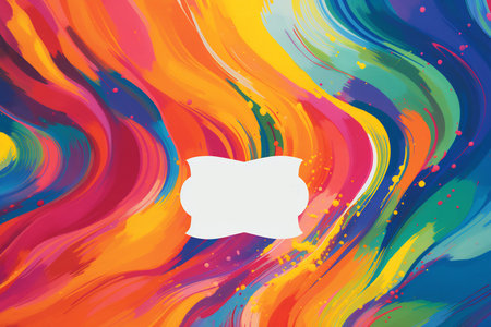 Vivid abstract design with a spectrum of flowing colors and text. Holi Festival conceptの素材