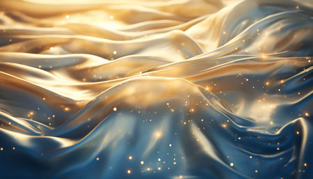 Close-up of ocean waves with golden sunlight reflecting, creating a luxurious and dynamic water surface.の素材