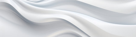 Close-up of white cloth waves creating a soothing textureの素材