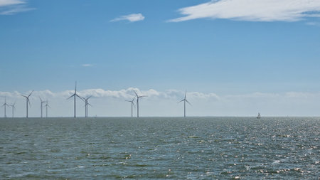 Windmills on the horizonの写真素材