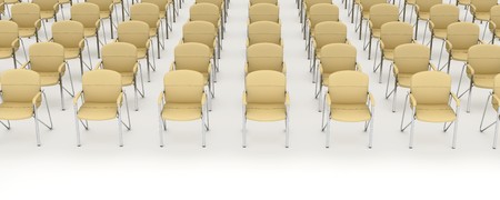 Group beige office chairs. On light backgroundの写真素材
