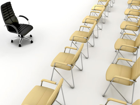 Office chairs. One black and group beige chairs.