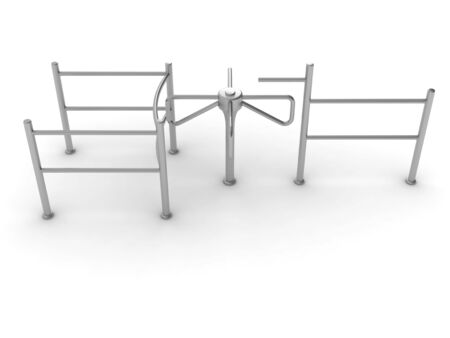 Road to the turnstile. Isolated on whiteの写真素材