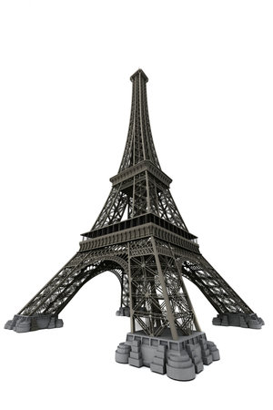 Eiffel tower isolated on white. Computer graphicsの写真素材