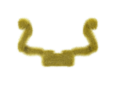 Color heraldic ribbon from fur isolated on white backgroundの写真素材