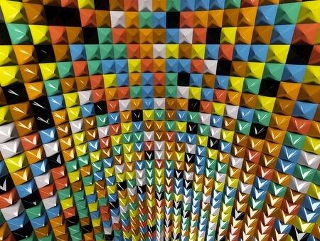 A wall of mosaic in the shape of pyramidの写真素材