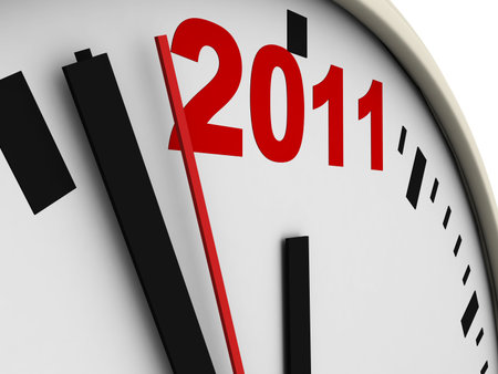 New Year's clock on white background. 3d render
