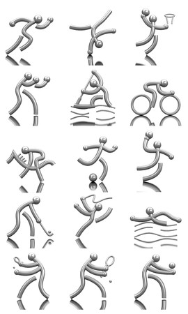 Sport icon isolated on mirror plane. 3d renderの写真素材