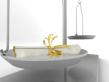 Quick balance isolated on white background. 3d render.の写真素材