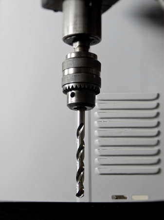 Head of drilling machine with metal drill bitの写真素材