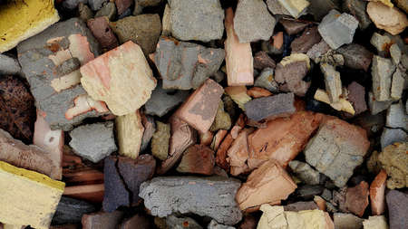 Debris of broken stones texture backgroundの写真素材