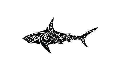 Shark tattoo design in tribal styleのイラスト素材