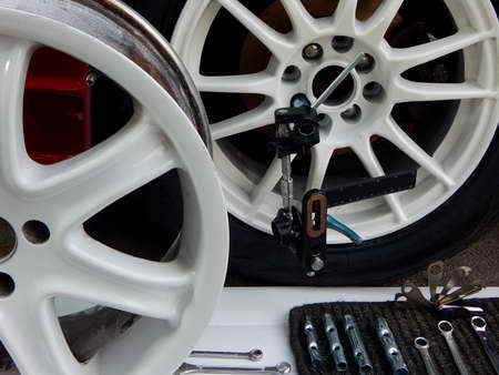 Tools For Wheel Rims Repairing At Car Service Workshopの写真素材
