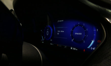LED Dashboard With Digital System Indication In Car