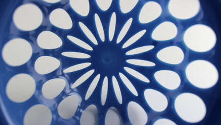 Holes In A Flower Shape And Oval And Round Holes Around Textured Backgroundの写真素材