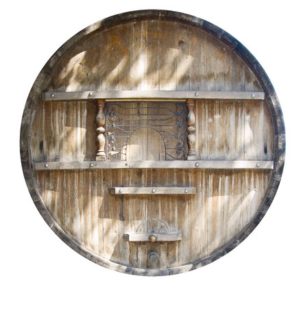 Ancient wooden a fudder with a wine