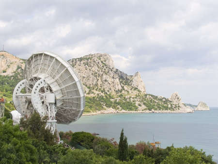 Space telescope on seacoast. Black sea. Crimeaの写真素材