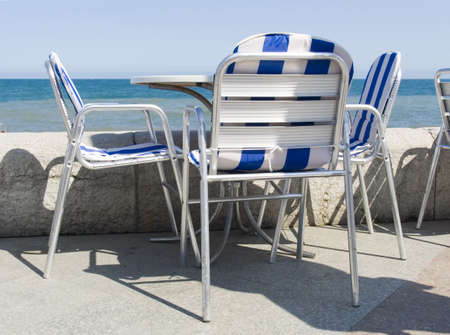 Cafe on seacoastの写真素材