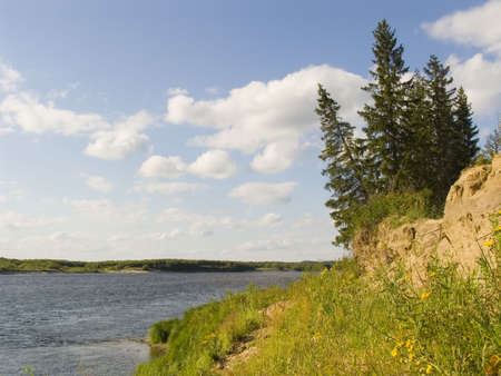Landscape with northern riverの写真素材