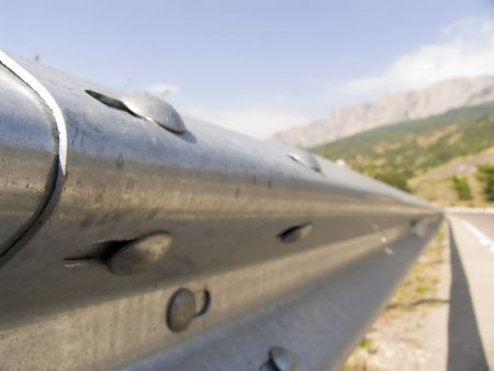 Protection on sidewalk of high-speed highwayの写真素材