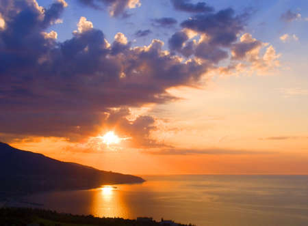 Sunrise above the seaの写真素材