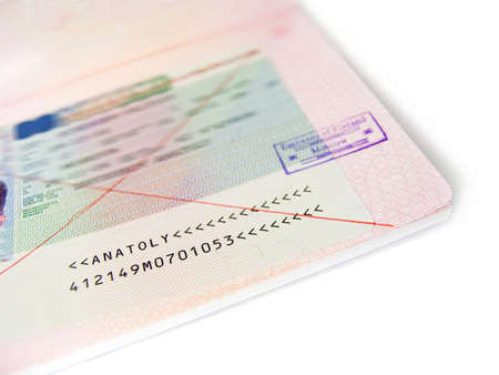 Not correctly made out visa in the passportの写真素材