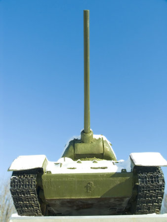 Soviet tank T34 a monument. Memory to the Soviet soldiersの写真素材