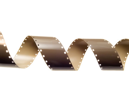 Old 16mm a film braided in a spiralの写真素材