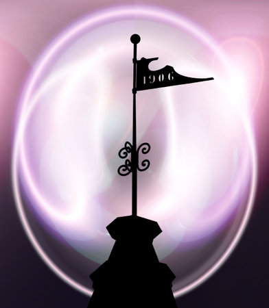 Wind-vane on a tower の写真素材