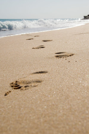Footprints on a beach