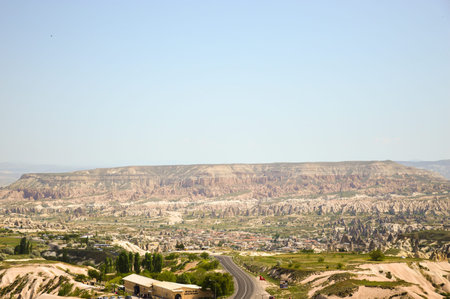 Interesting rock formations due to wind and water erosion, Cappadocia, Turkeyの写真素材