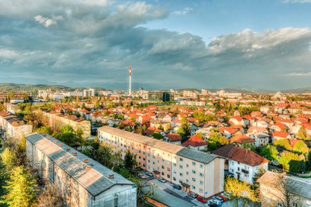 City view from a tower block, Ljubljana, Slovenia