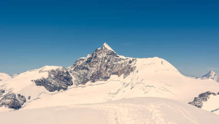 Picturesque view of mountains. Lyskamm at Monte Rosa massif.の写真素材