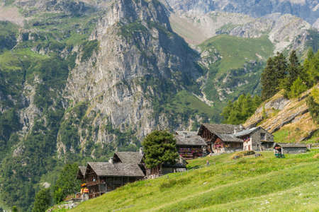 Mountain village. Buildings traditionally build from stone.の写真素材