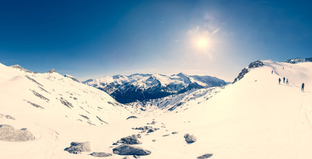 Winter mountain panorama. High alps, Malta valley in Austria.の写真素材