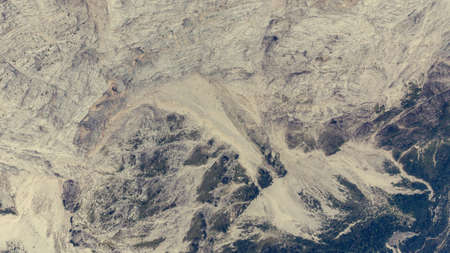 Birds eye view of mountain ridge leading into deep gap.の写真素材