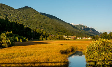 Small town at outskirts of Zelenci natural resort.