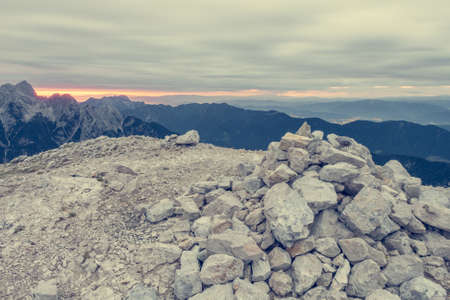 Sunrise as seen from a mountain top.の写真素材
