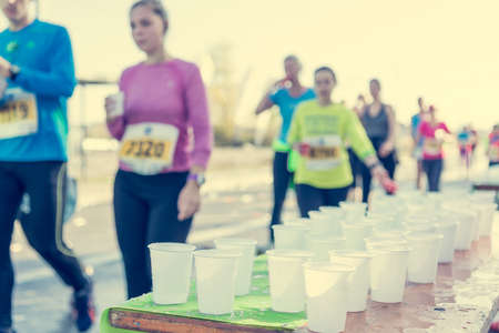 Water stan at running event.の写真素材
