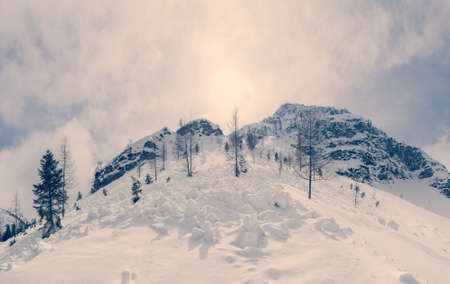 Panorma of snowslide.の写真素材