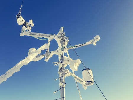 Frozen weather station.の写真素材