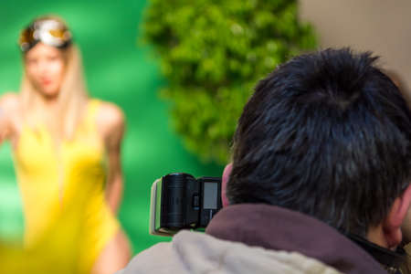 Fashion shooting scene in studio.の写真素材