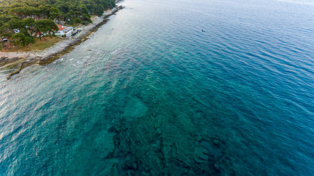 Bird eye view of coastline.